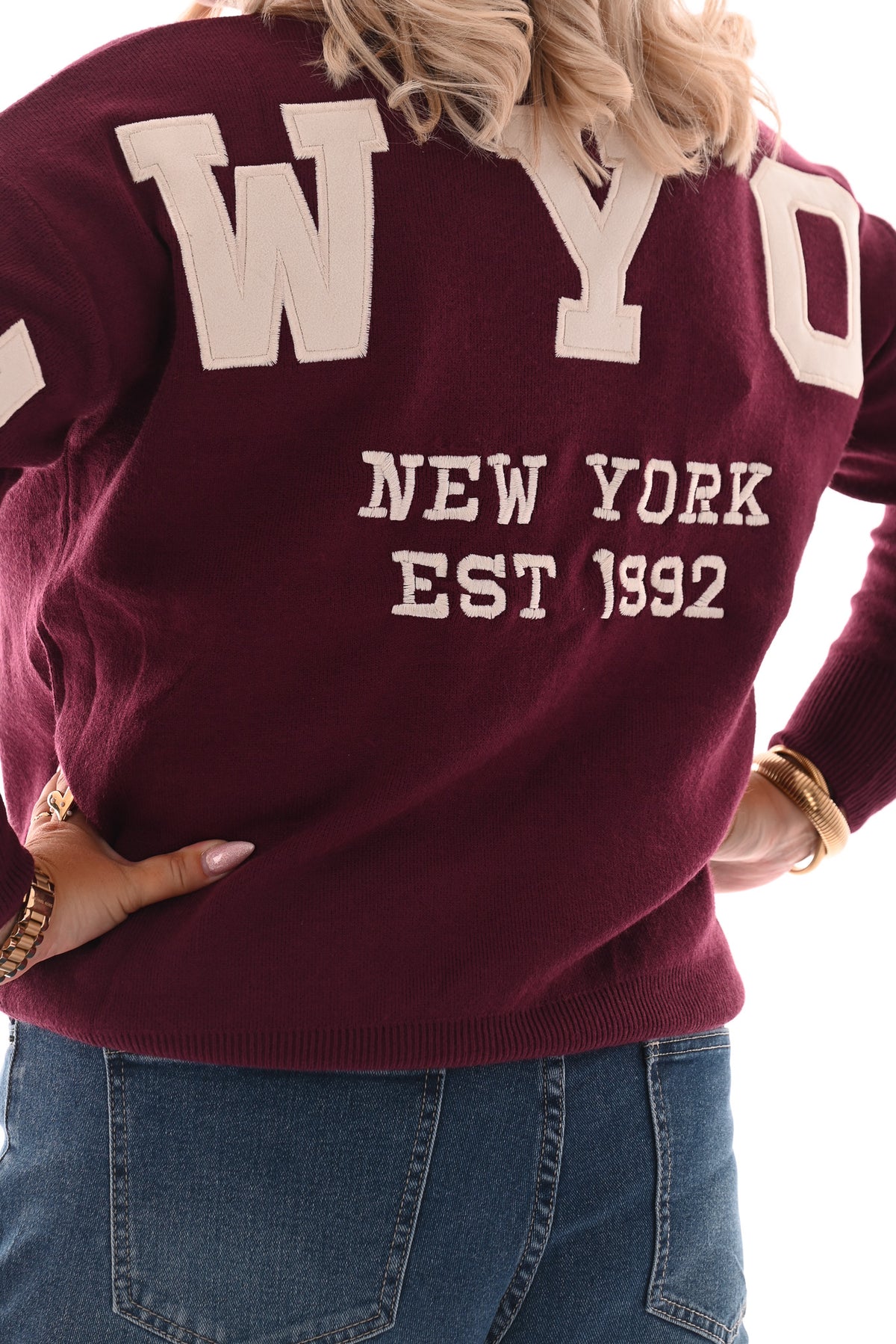 Trui New York bordeaux