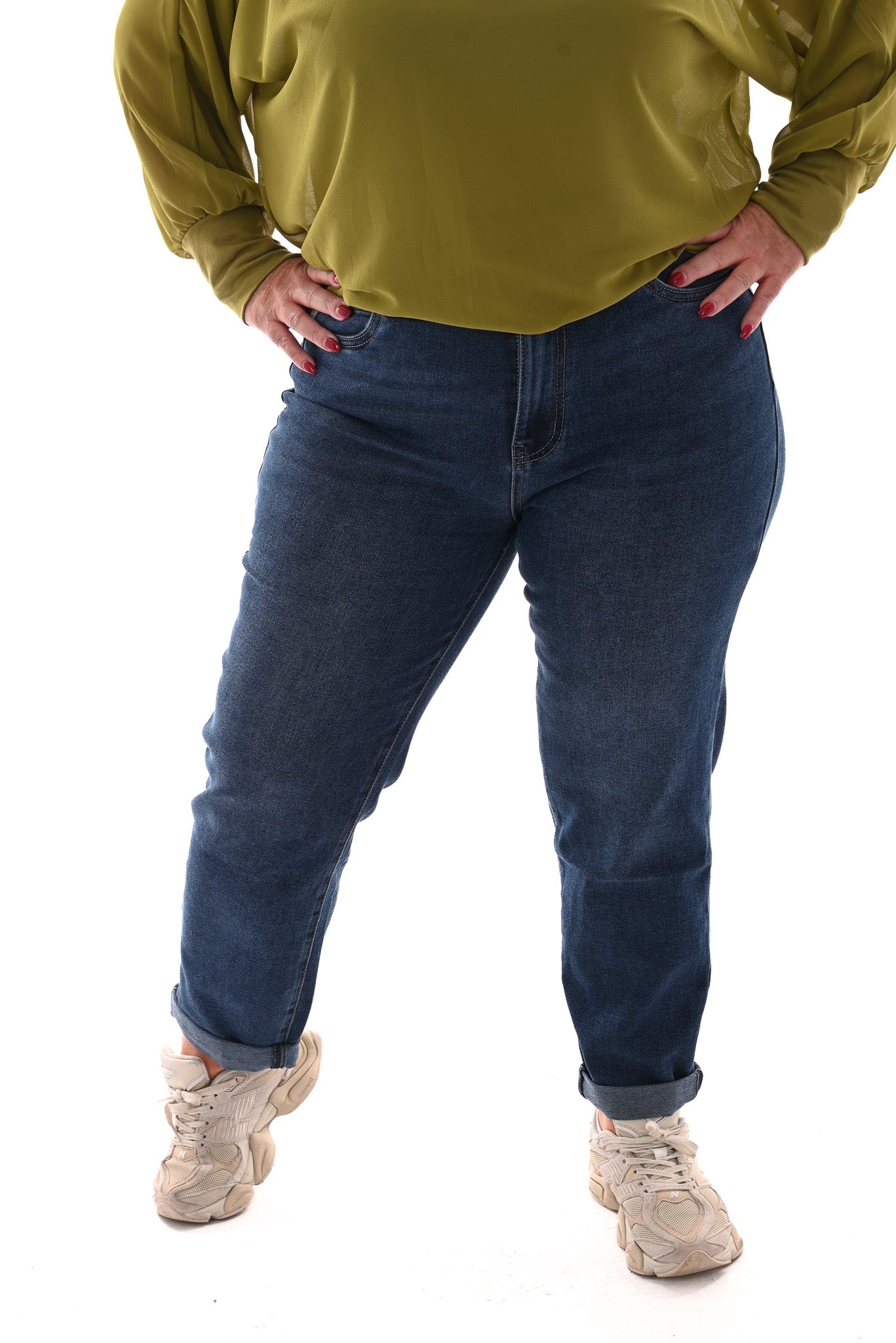 Karostar jeans mom fit blauw