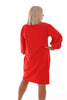 Sweater dress pofmouwen rood