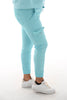 Silky stretchbroek cargo aquablauw