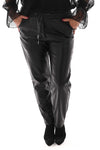 Leatherlook stretchbroek zwart