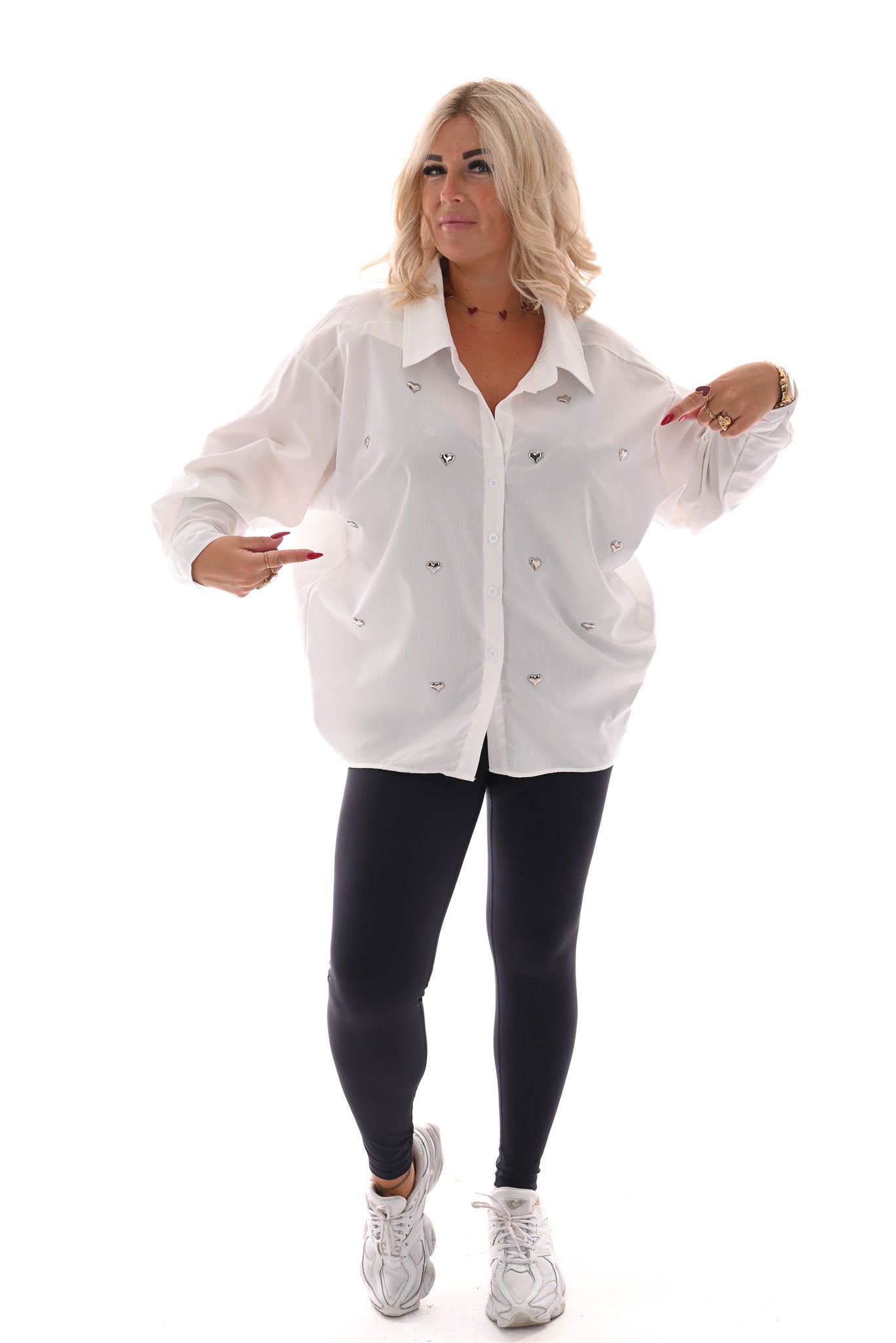 Blouse hartjes wit