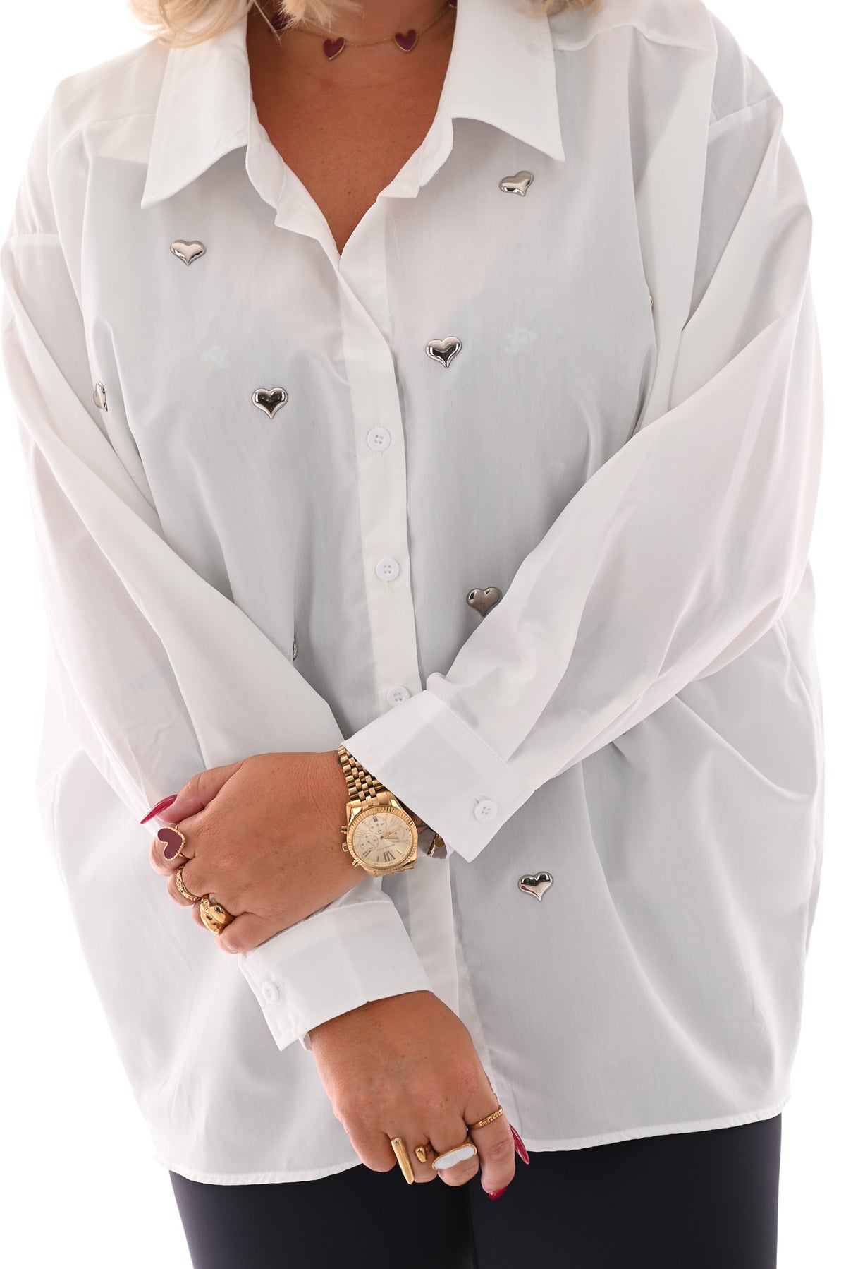 Blouse hartjes wit