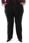 Wide leg comfy broek geplooide broek zwart