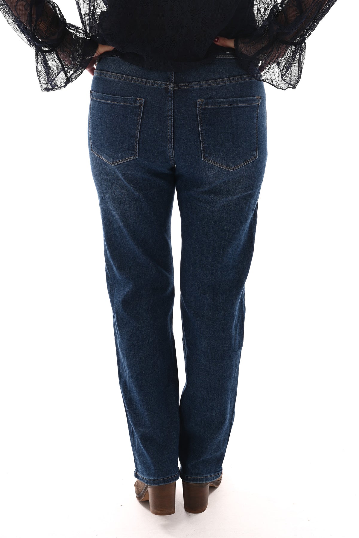 Norfy straight high waist jeans blauw