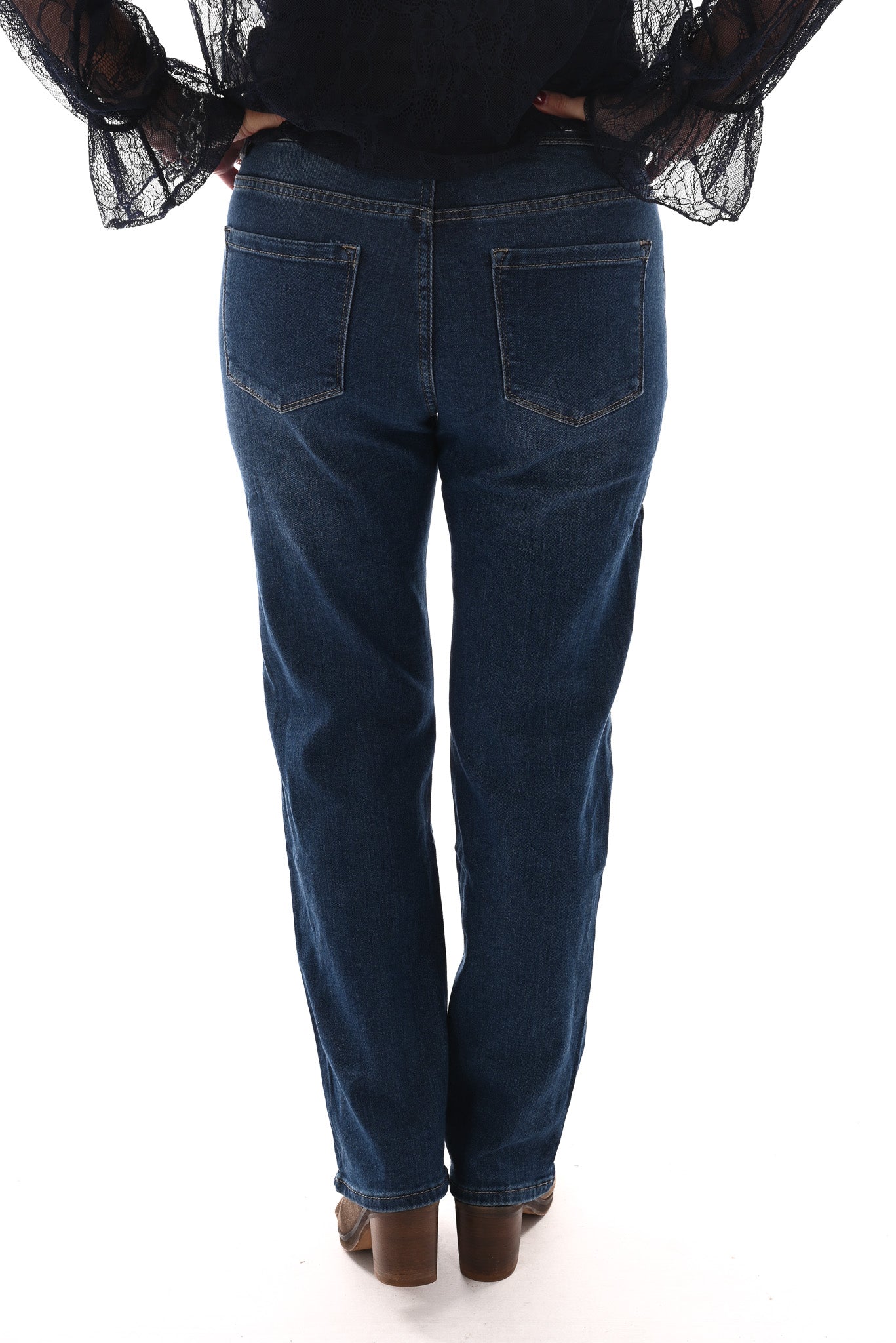 Norfy straight high waist jeans blauw