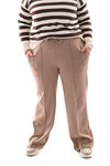 Joggingsbroek met elastieke band taupe