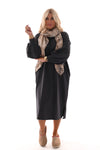 Sweaterdress met zakken antraciet