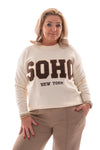 Fijn gebreide trui Soho creme
