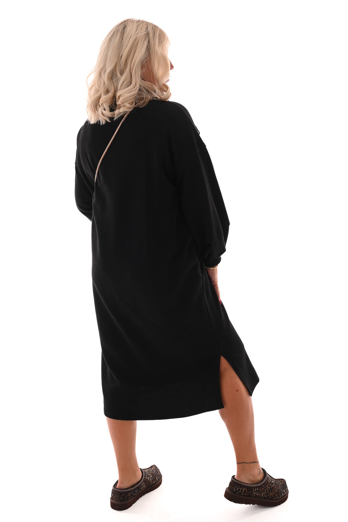 Sweaterdress met zakken zwart