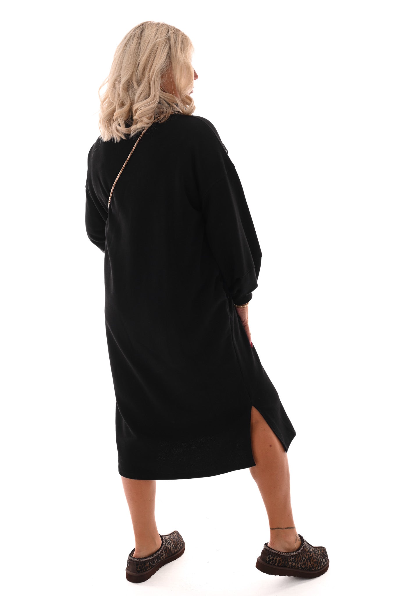 Sweaterdress met zakken zwart