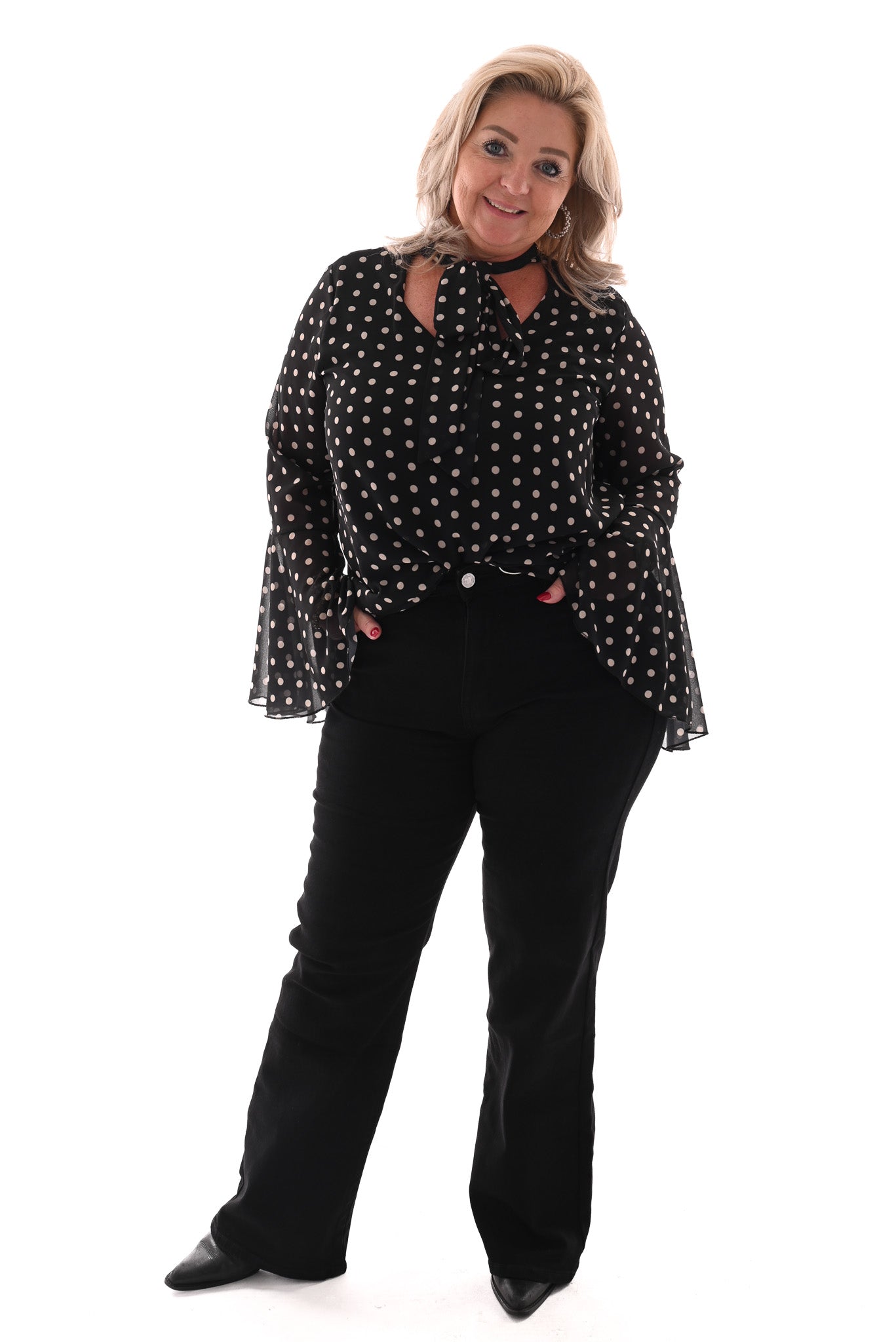Norfy jeans wide leg zwart