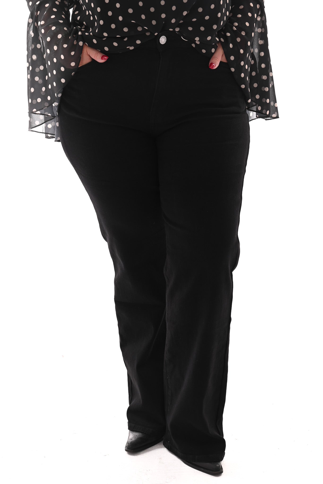 Norfy jeans wide leg zwart