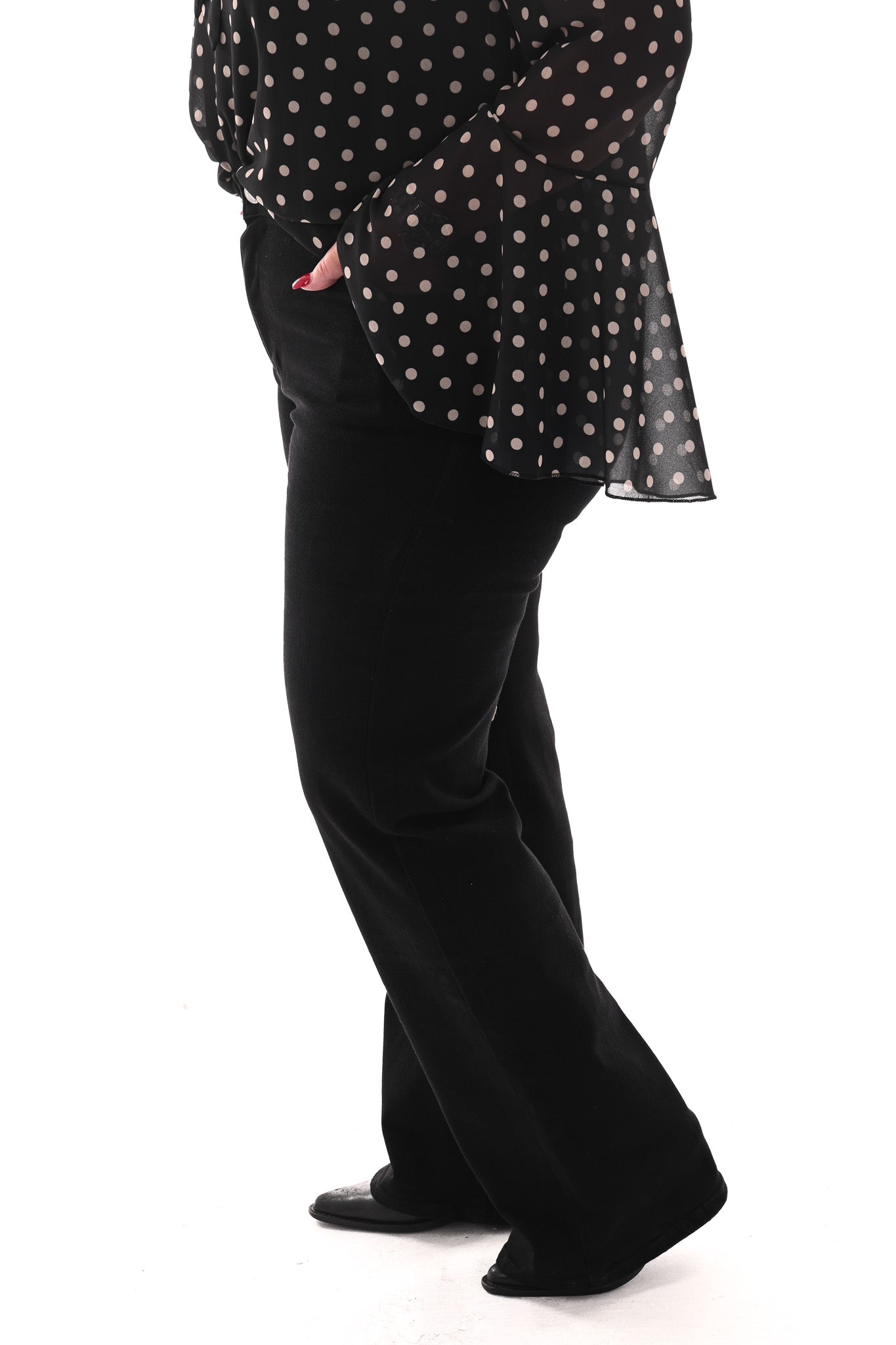 Norfy jeans wide leg zwart