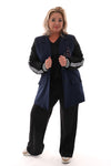 Blazer met bies strepen marineblauw