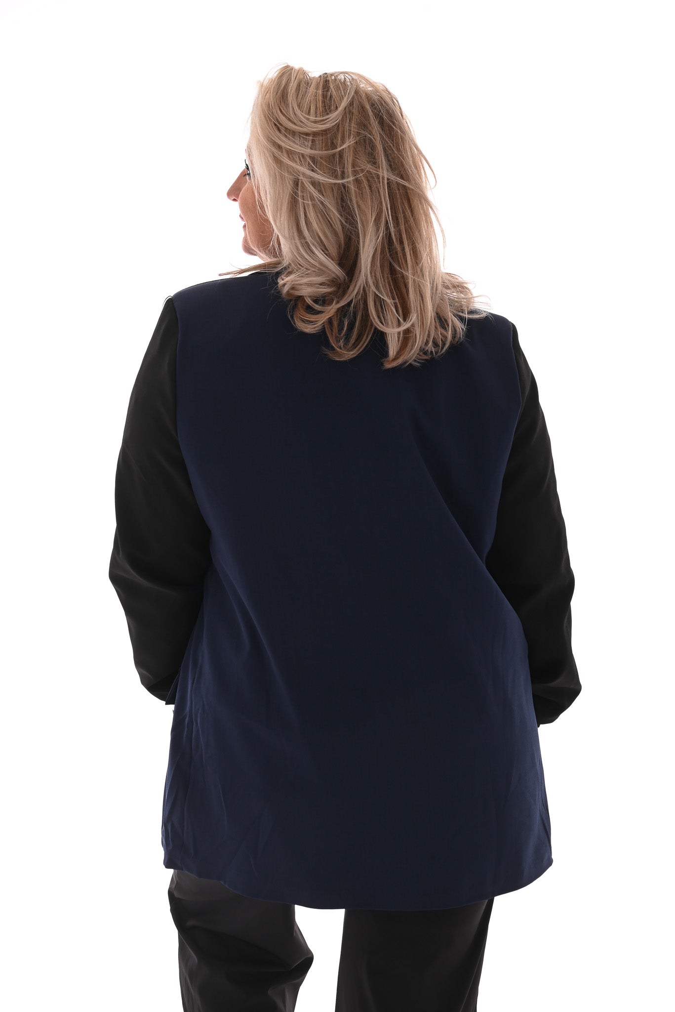 Blazer met bies strepen marineblauw