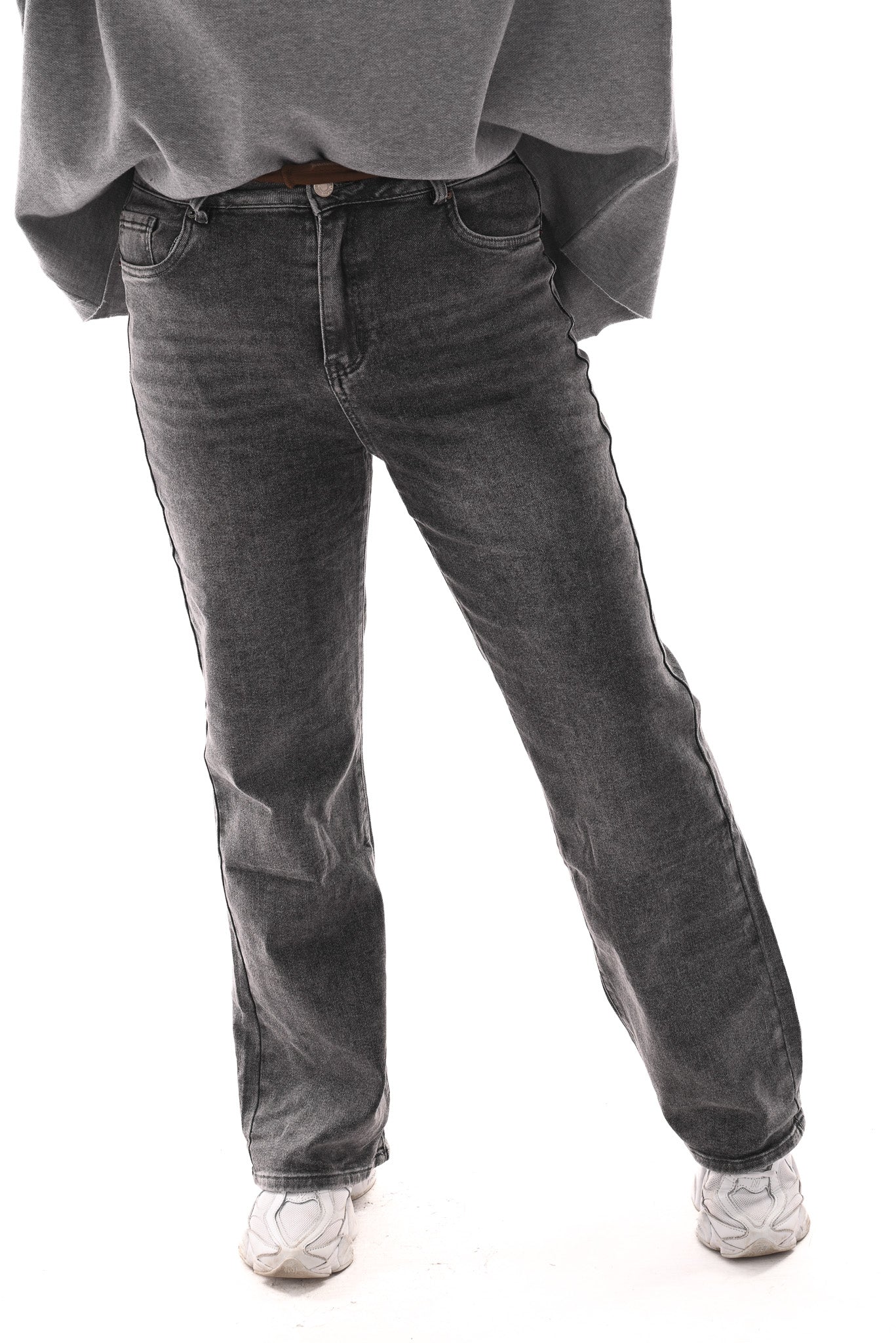Norfy jeans wide leg grijs