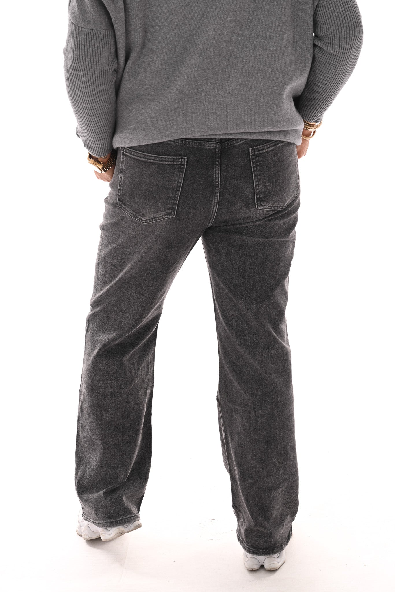 Norfy jeans wide leg grijs