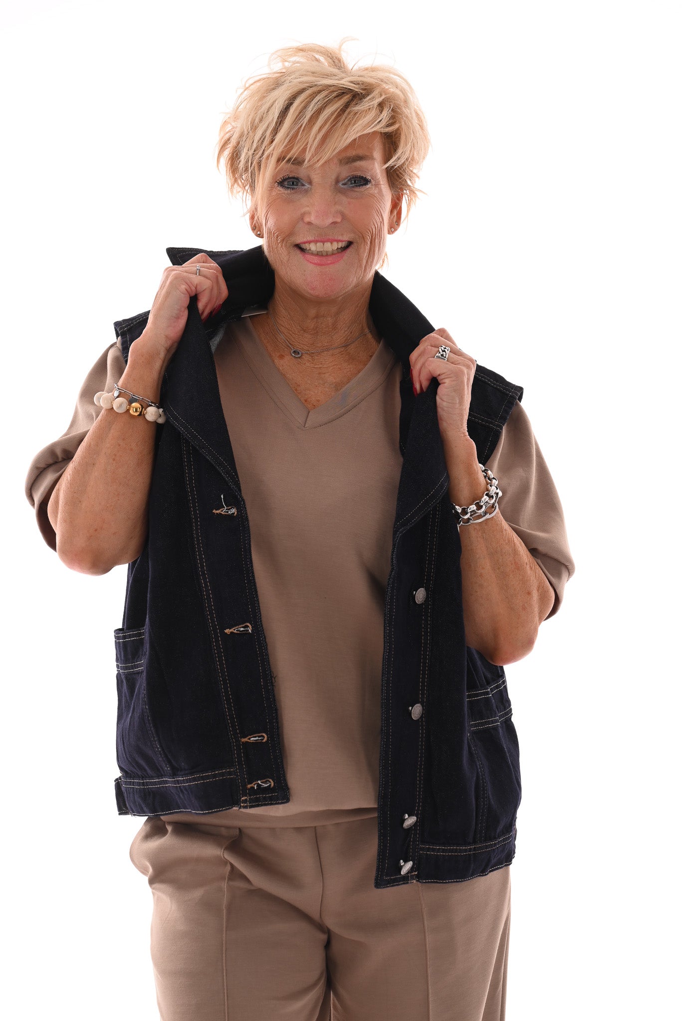 Jeans gilet donkerblauw