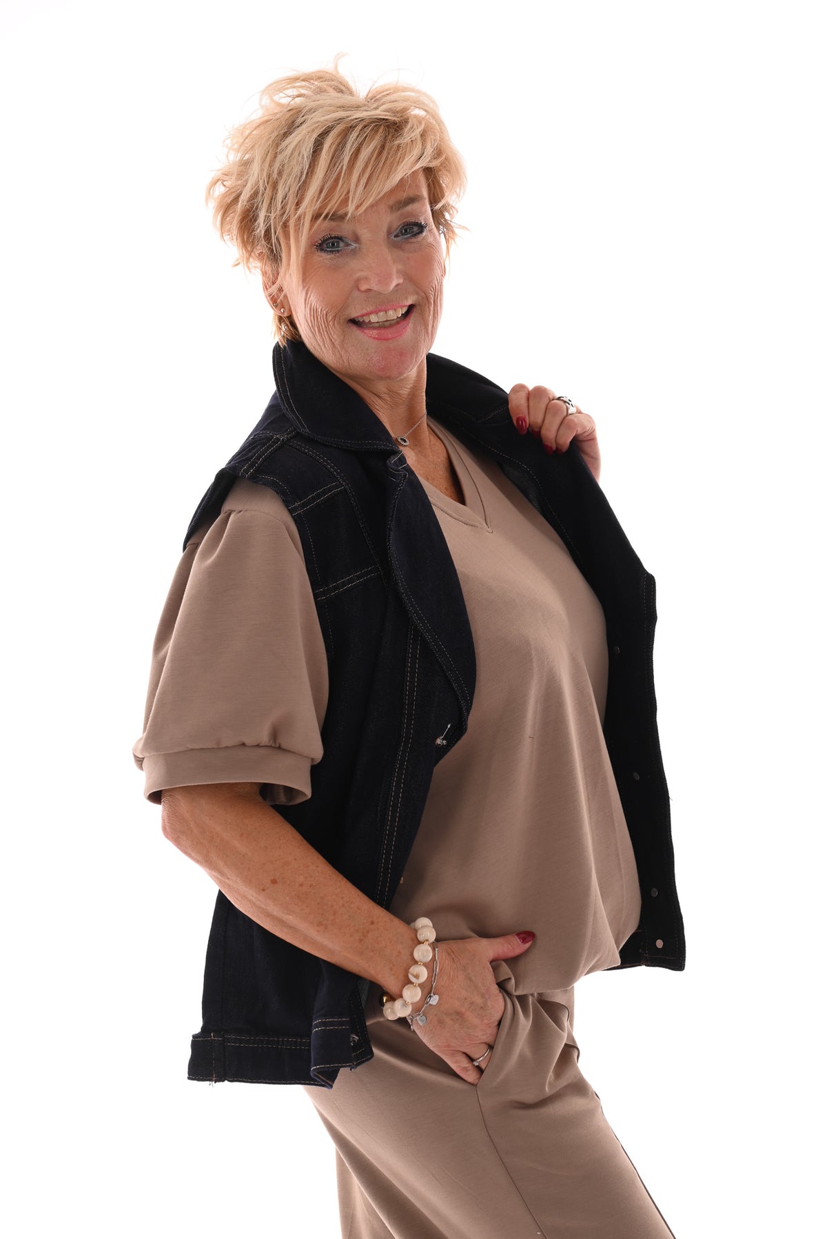 Jeans gilet donkerblauw