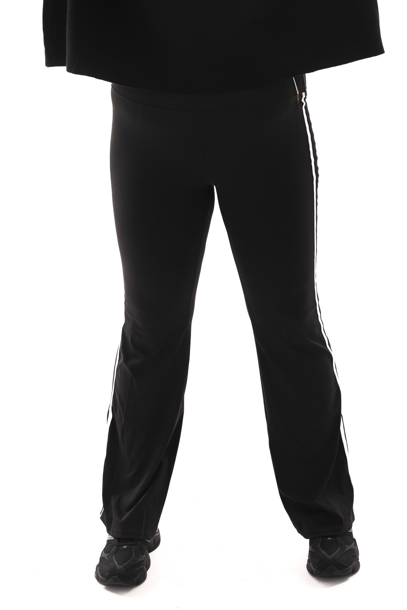Pink & Sky Flared legging met strepen zwart