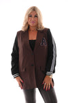 Blazer met bies strepen bruin