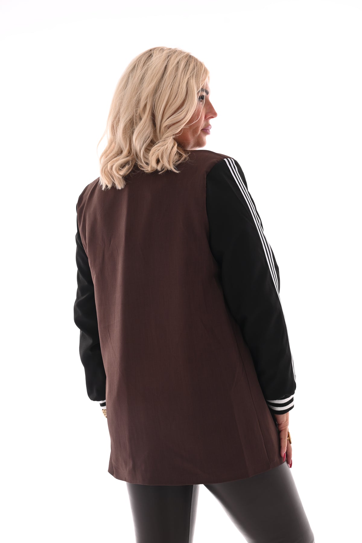 Blazer met bies strepen bruin