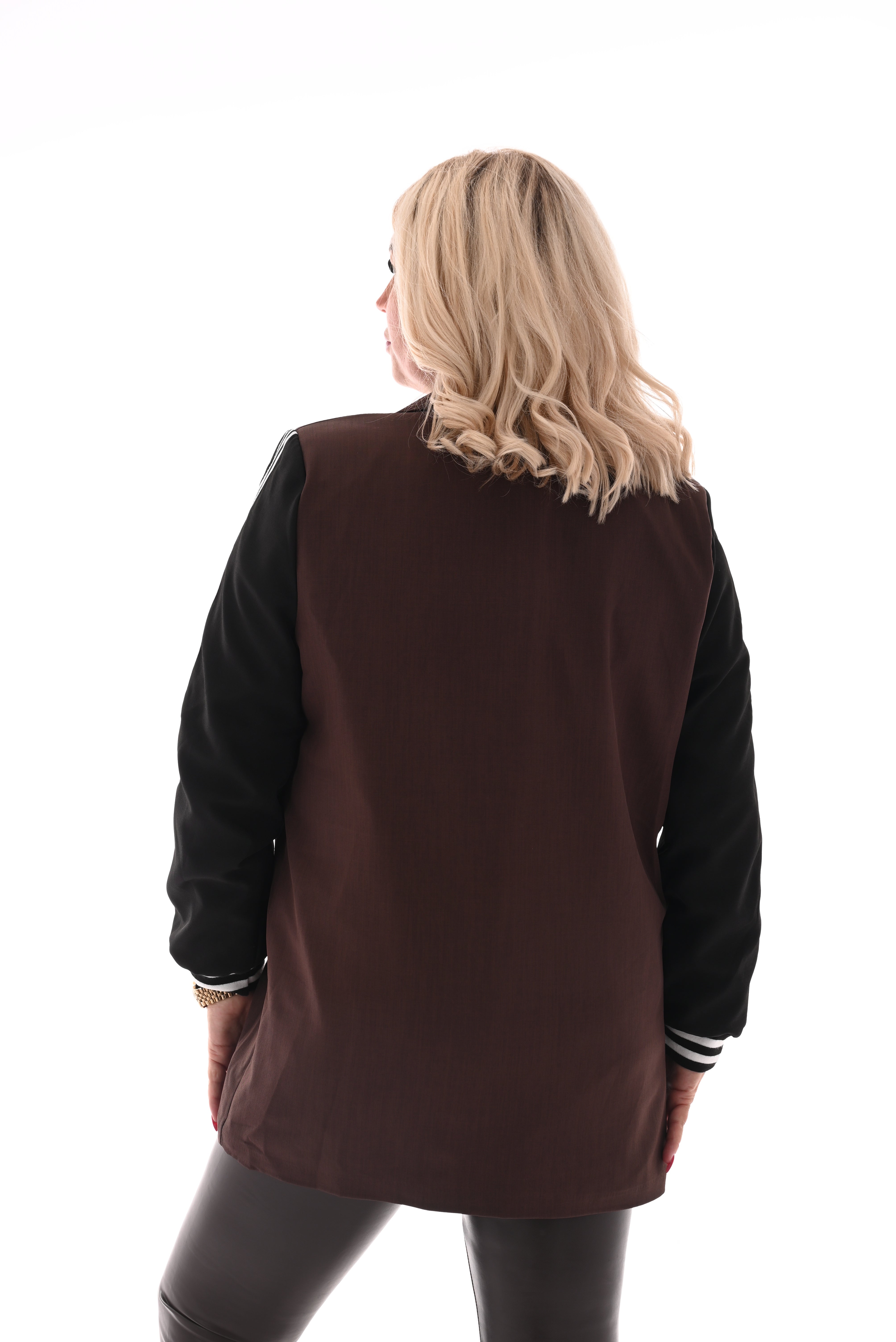 Blazer met bies strepen bruin