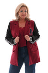 Blazer met bies strepen bordeaux