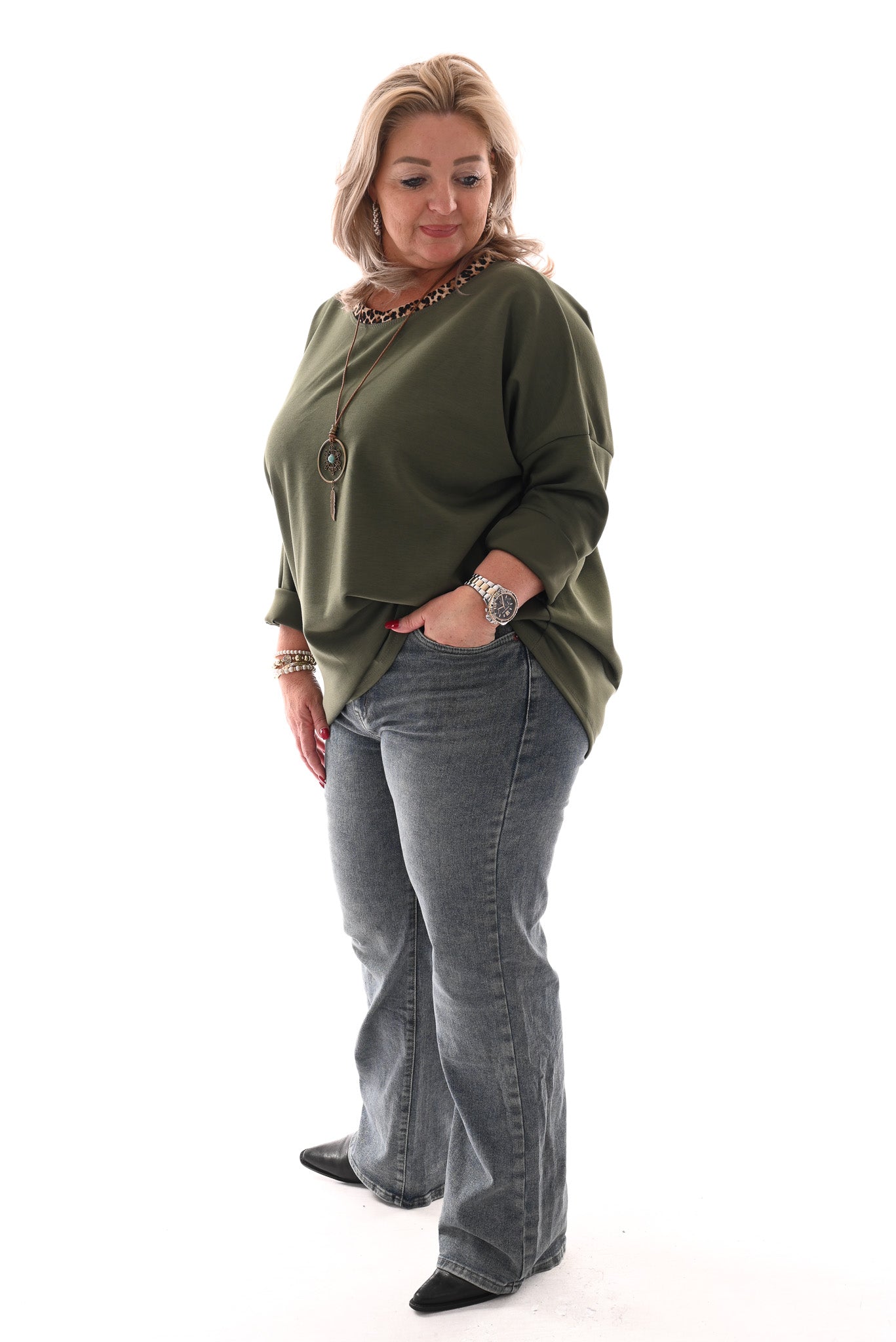 Norfy jeans wide leg stonewash