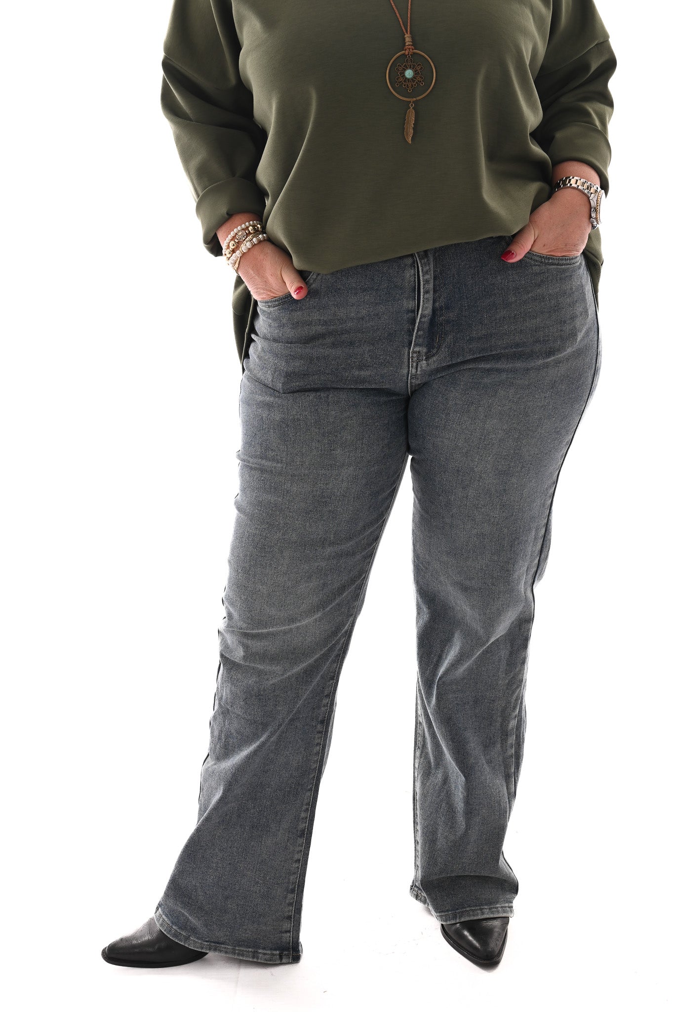Norfy jeans wide leg stonewash