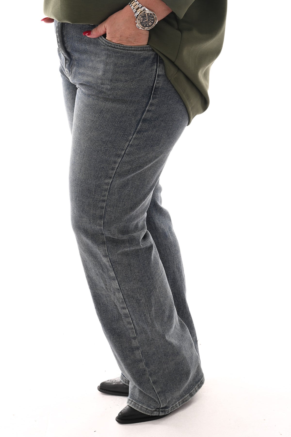 Norfy jeans wide leg stonewash