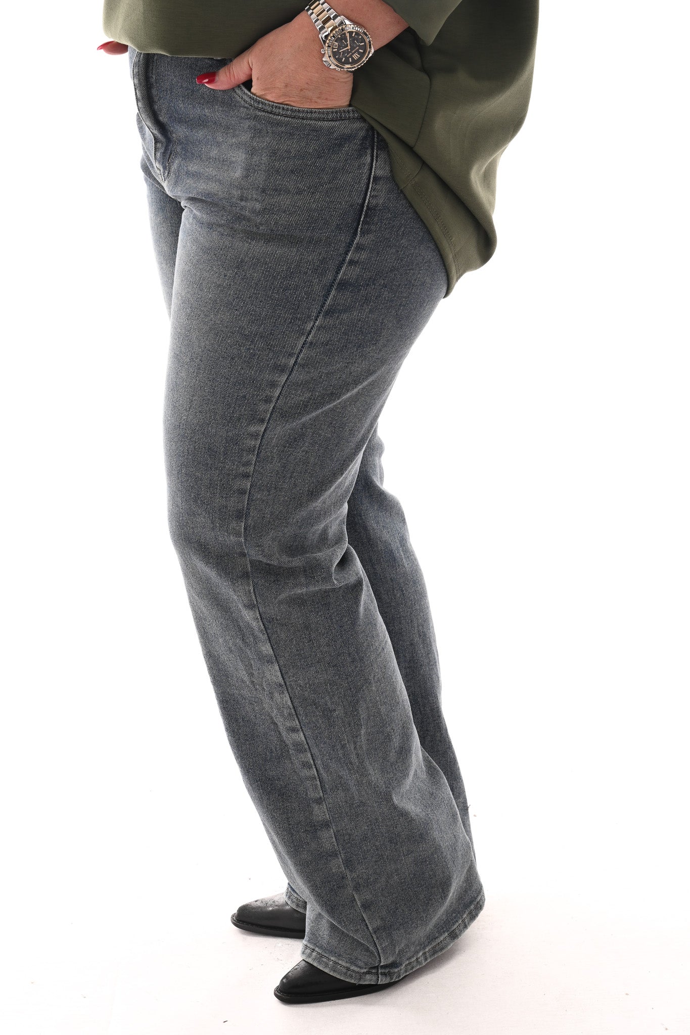 Norfy jeans wide leg stonewash