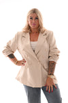 Blazer met strass en knopen beige