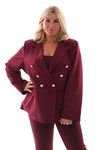 Blazer met strass en knopen bordeaux
