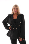 Blazer met strass en knopen zwart/zilver