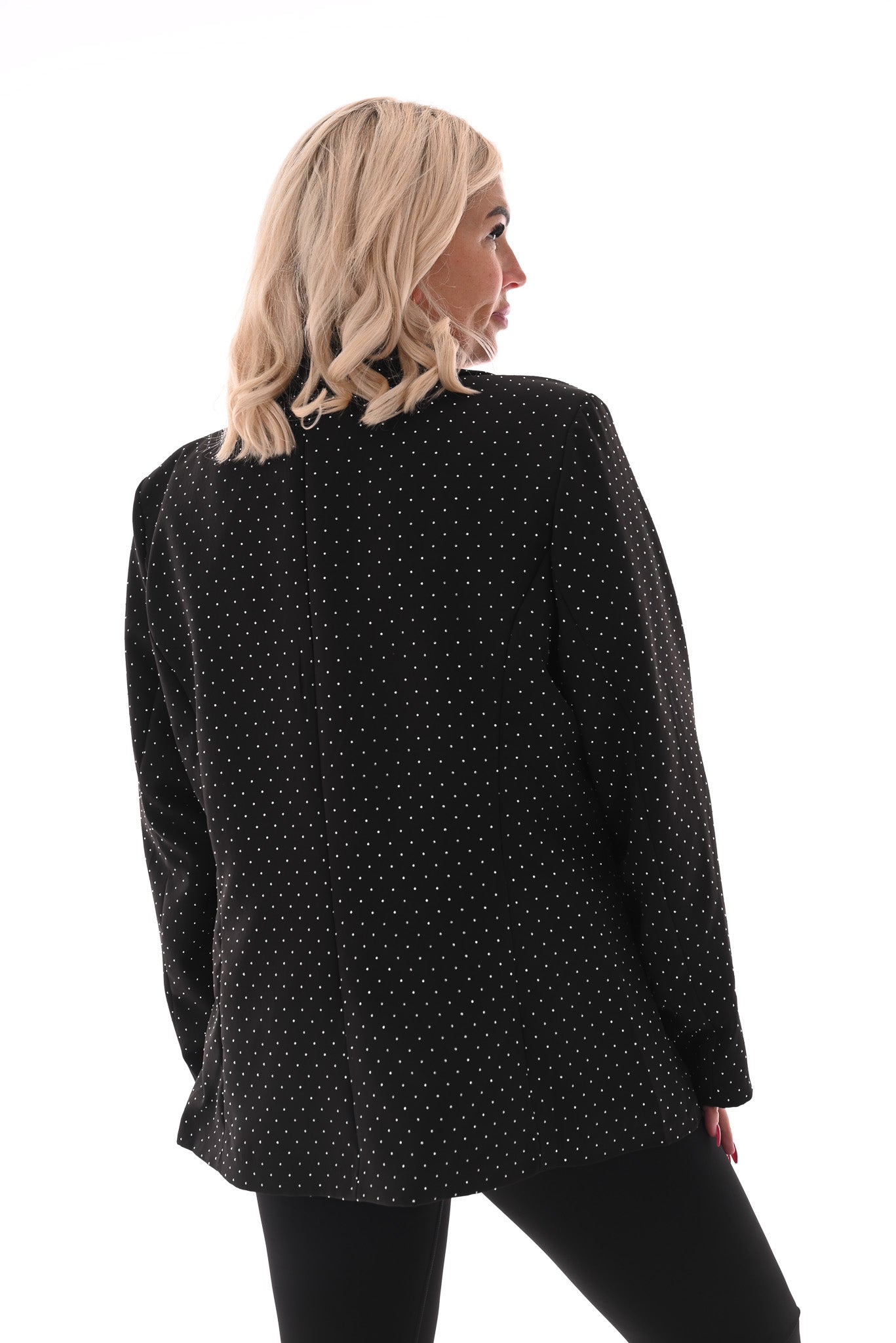 Blazer met strass en knopen zwart/zilver
