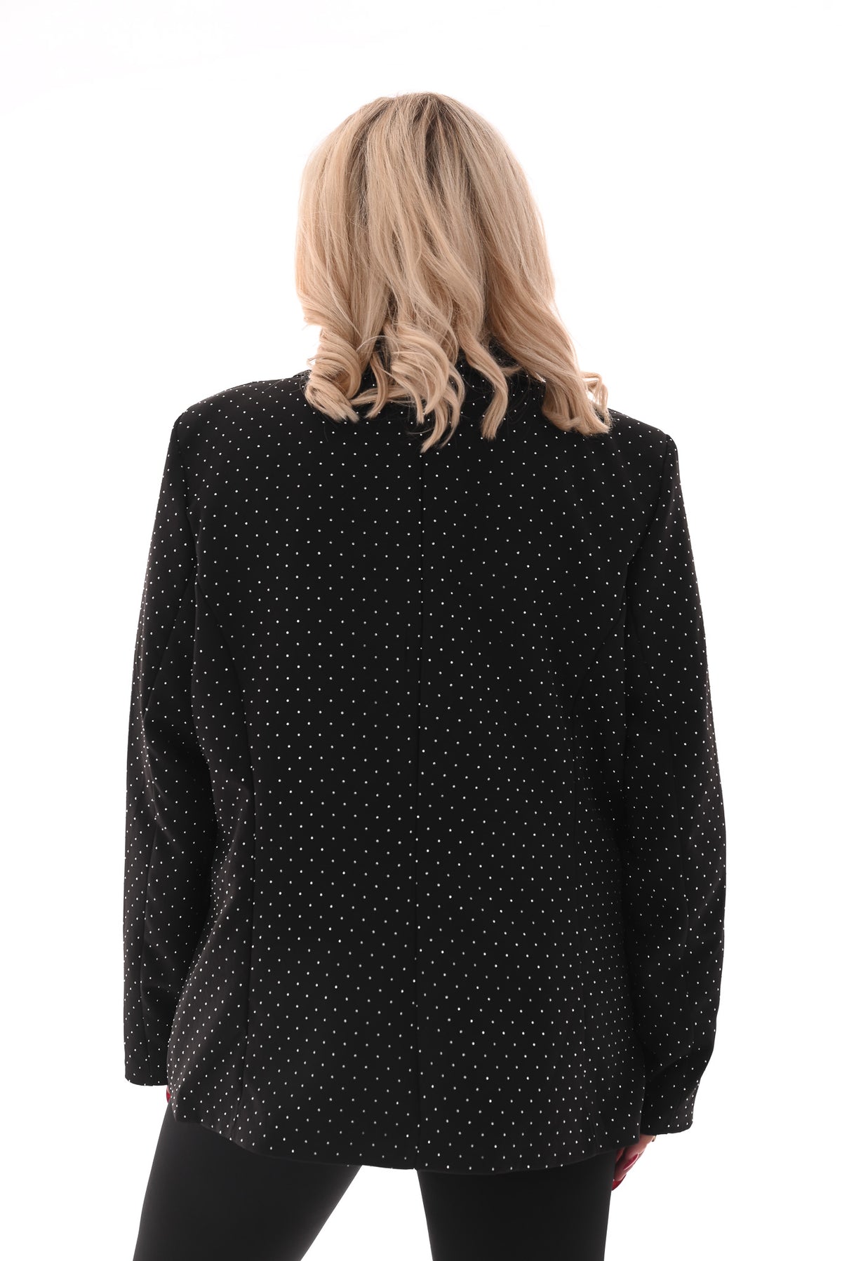 Blazer met strass en knopen zwart/zilver