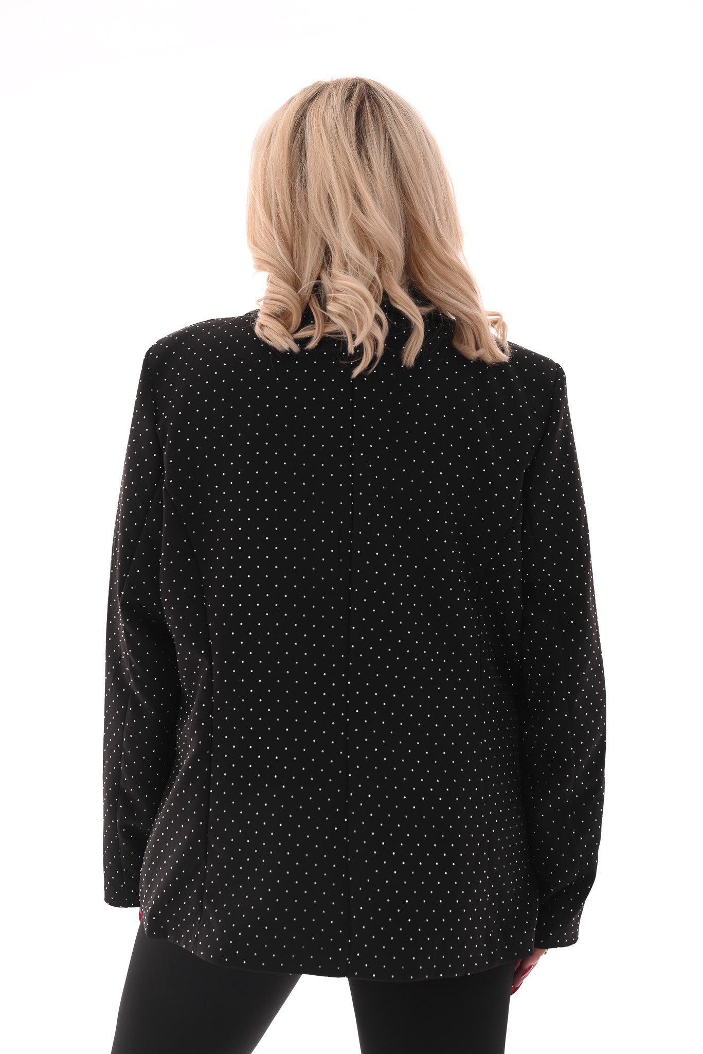Blazer met strass en knopen zwart/zilver