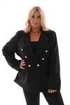 Blazer met strass en knopen zwart