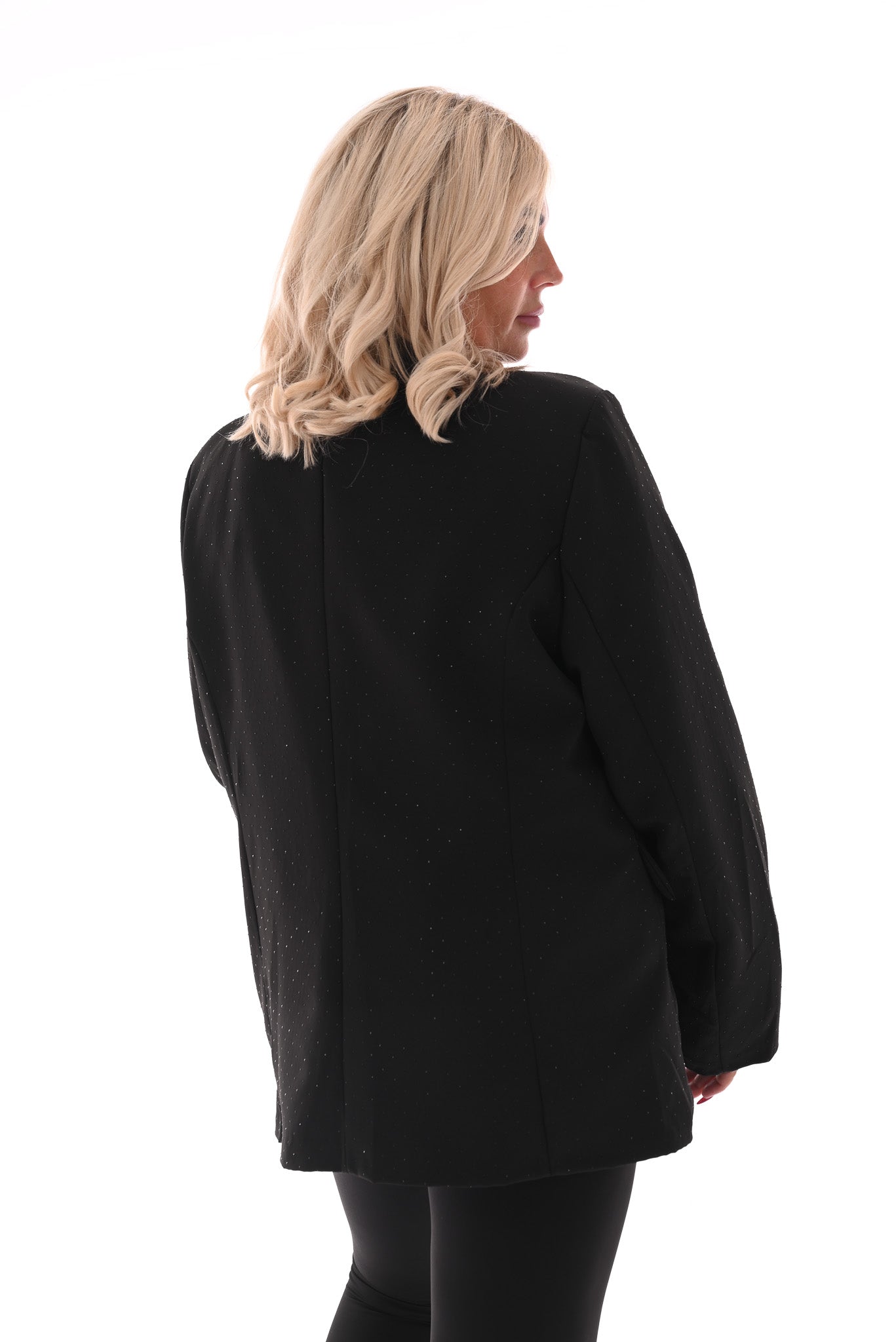 Blazer met strass en knopen zwart