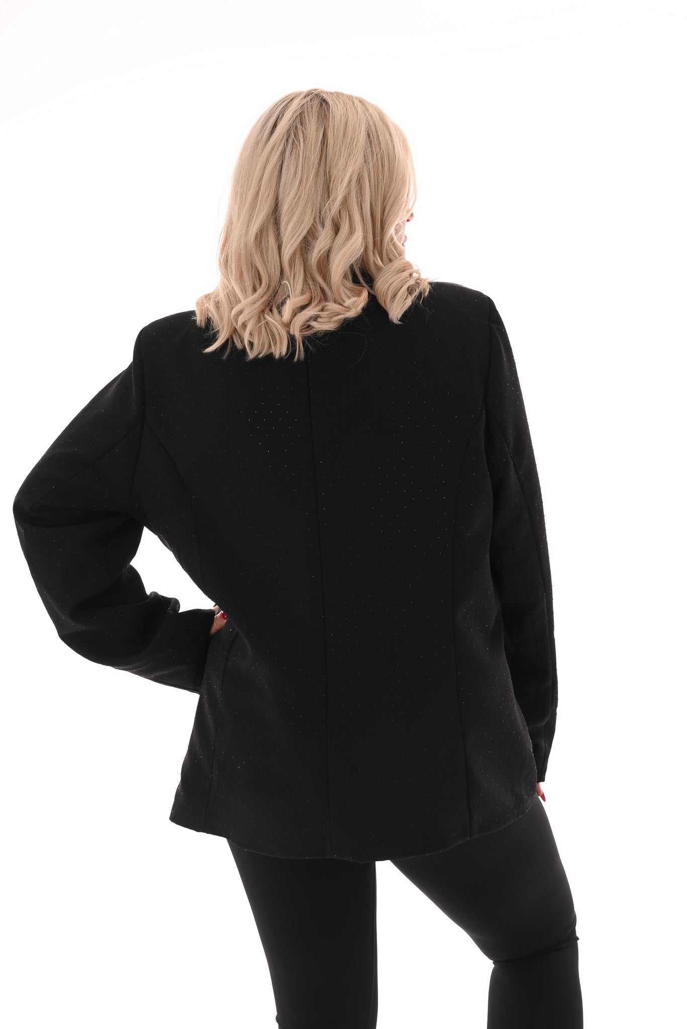 Blazer met strass en knopen zwart