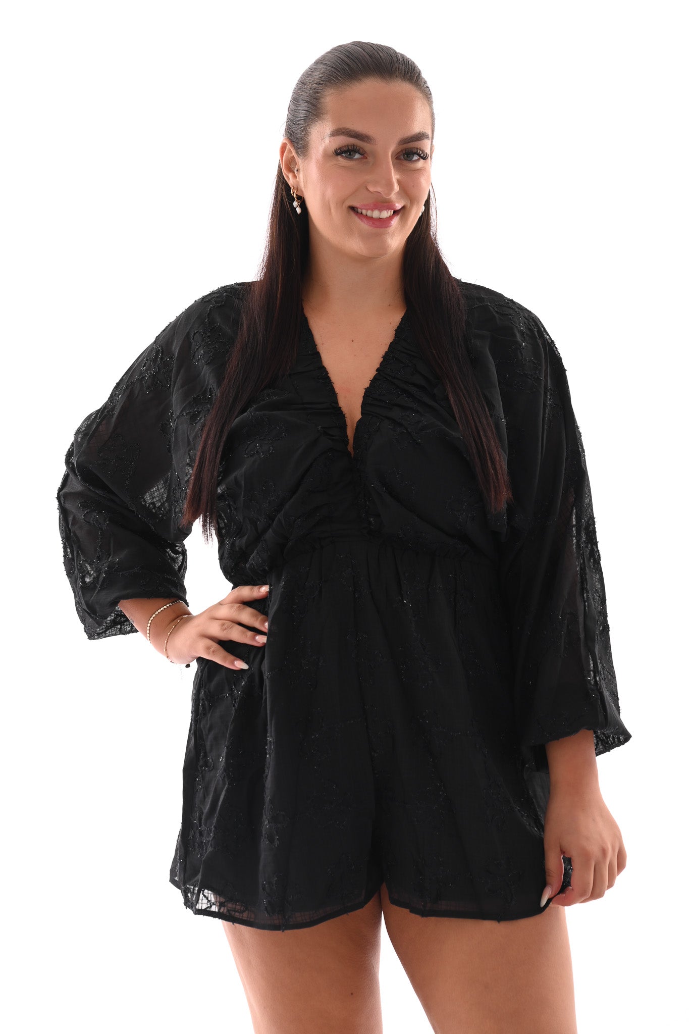 Playsuit lurex zwart