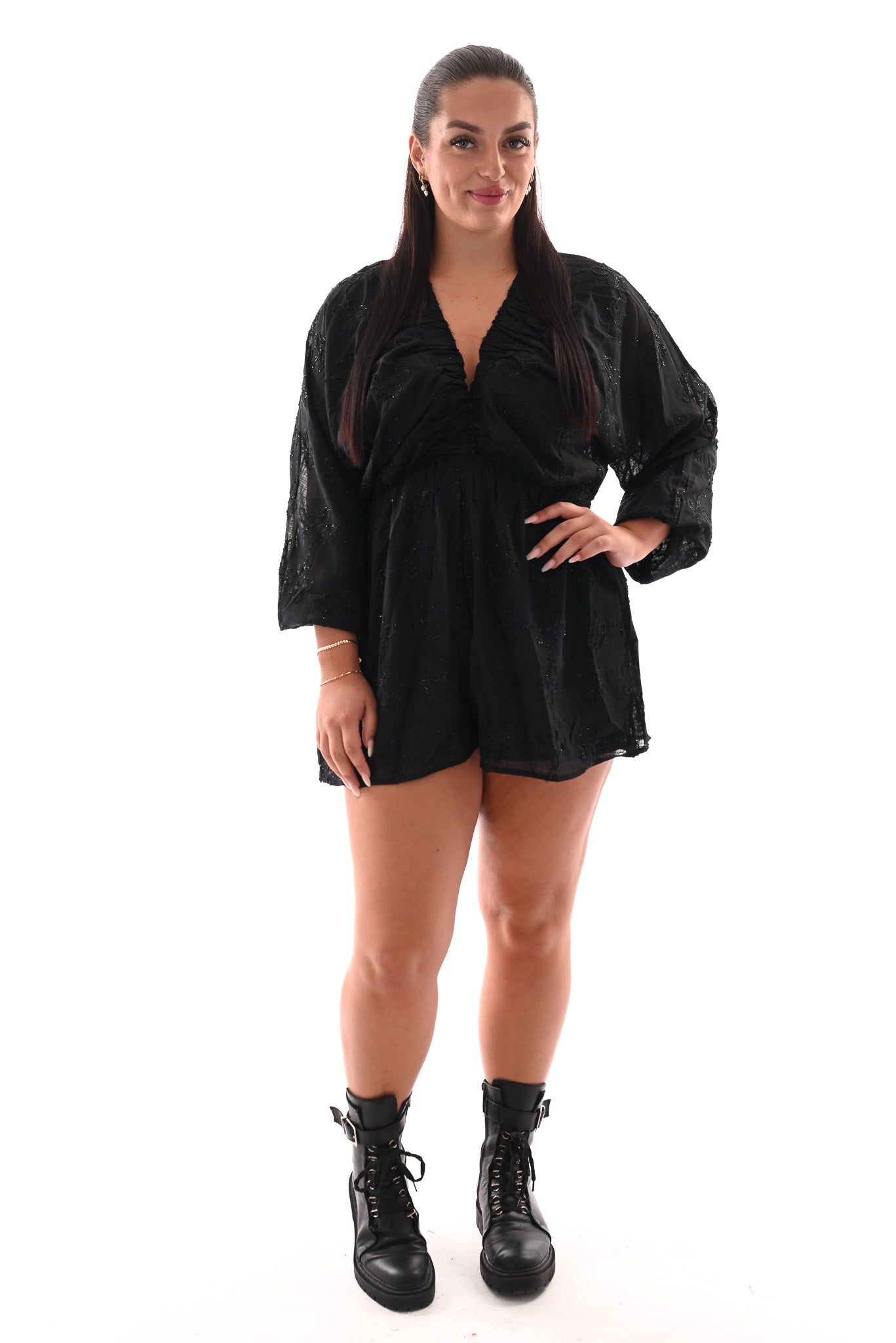 Playsuit lurex zwart