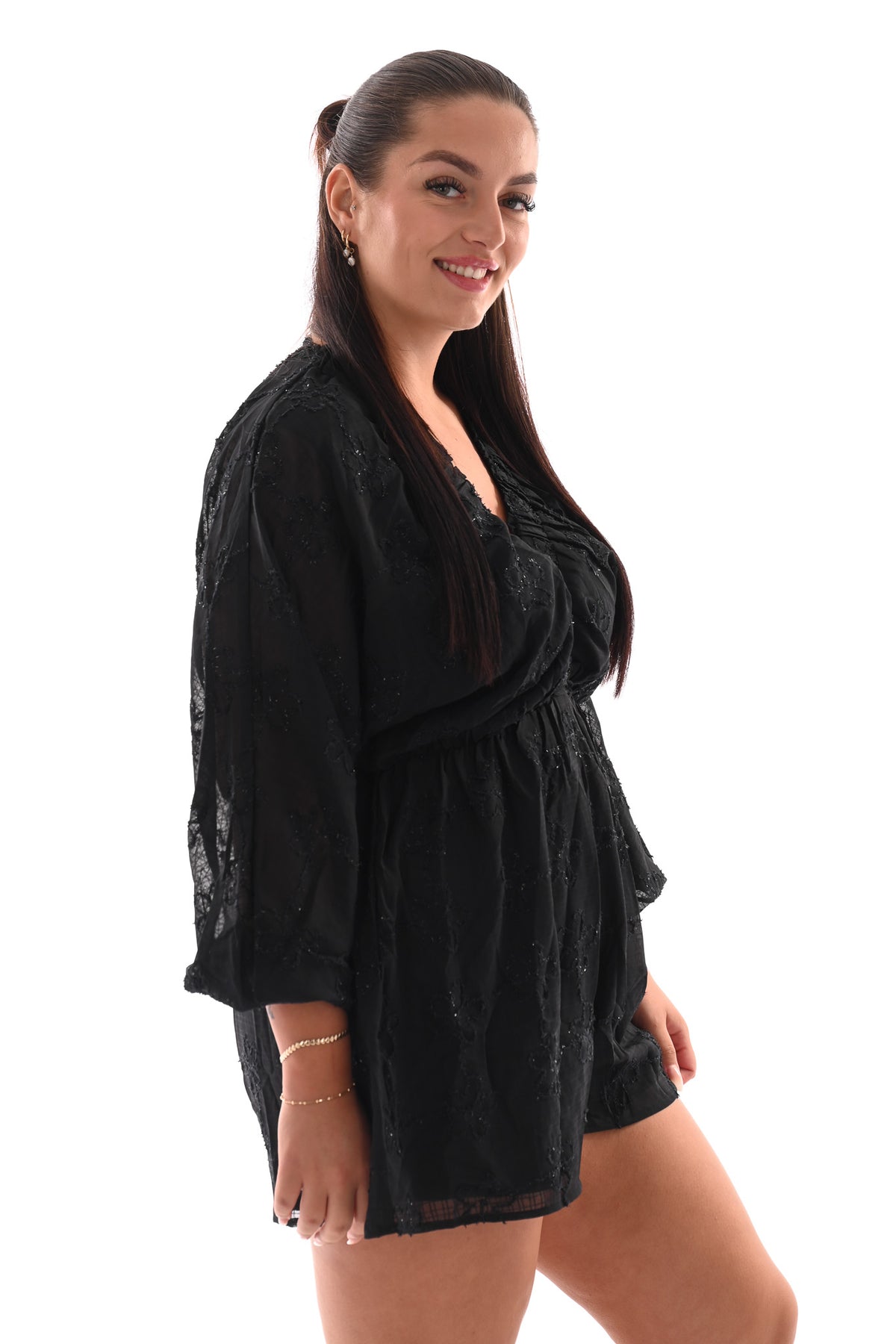 Playsuit lurex zwart