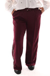 Wide leg joggingsbroek met bies bordeaux