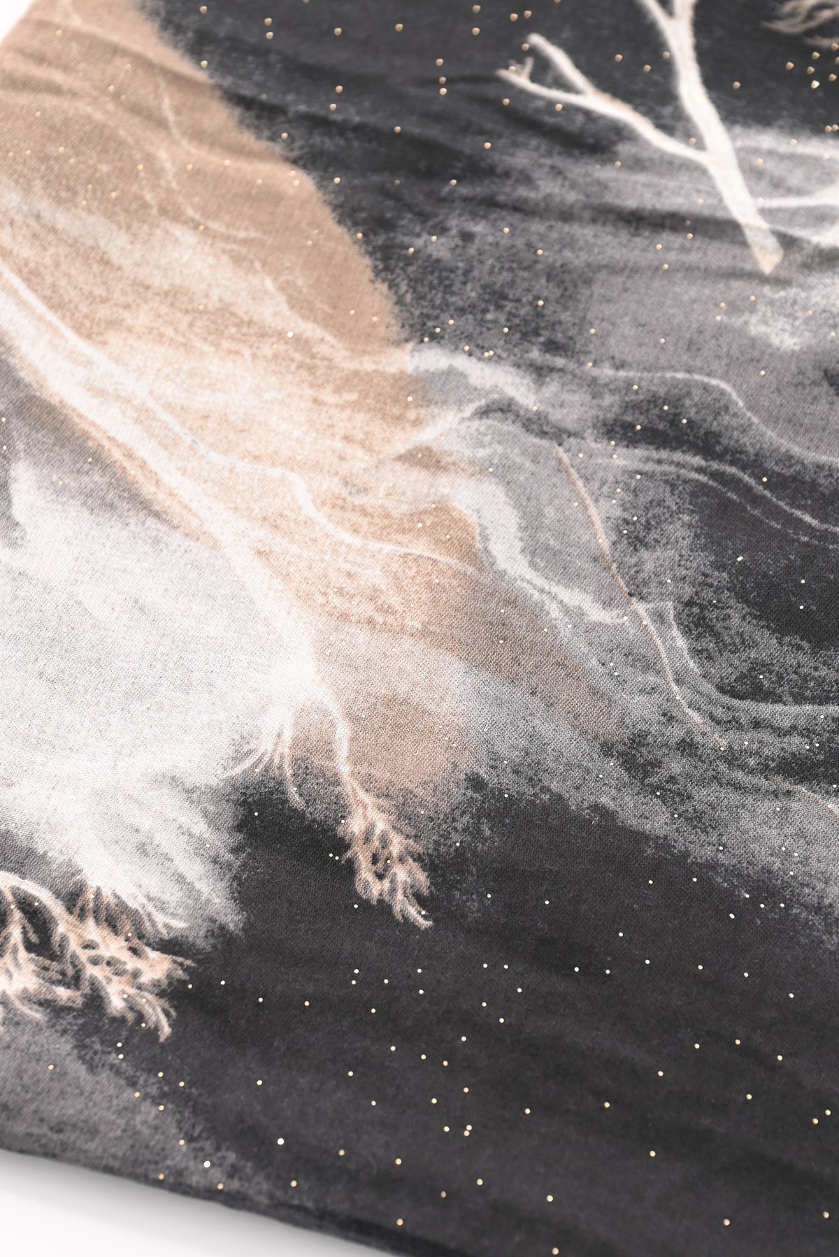 Sjaal landscape glitters zwart/beige