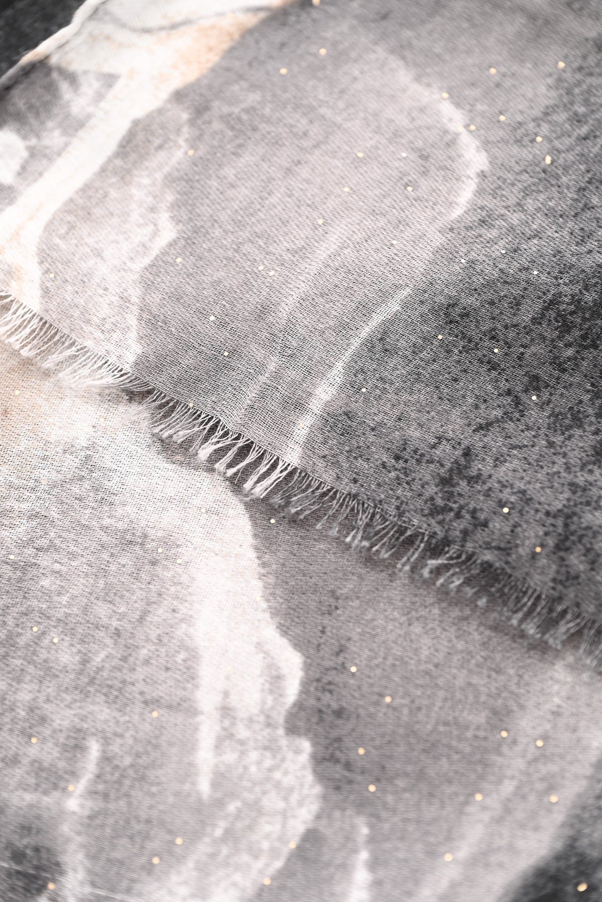 Sjaal landscape glitters zwart/beige