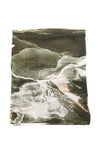 Sjaal landscape glitters donkergroen/beige