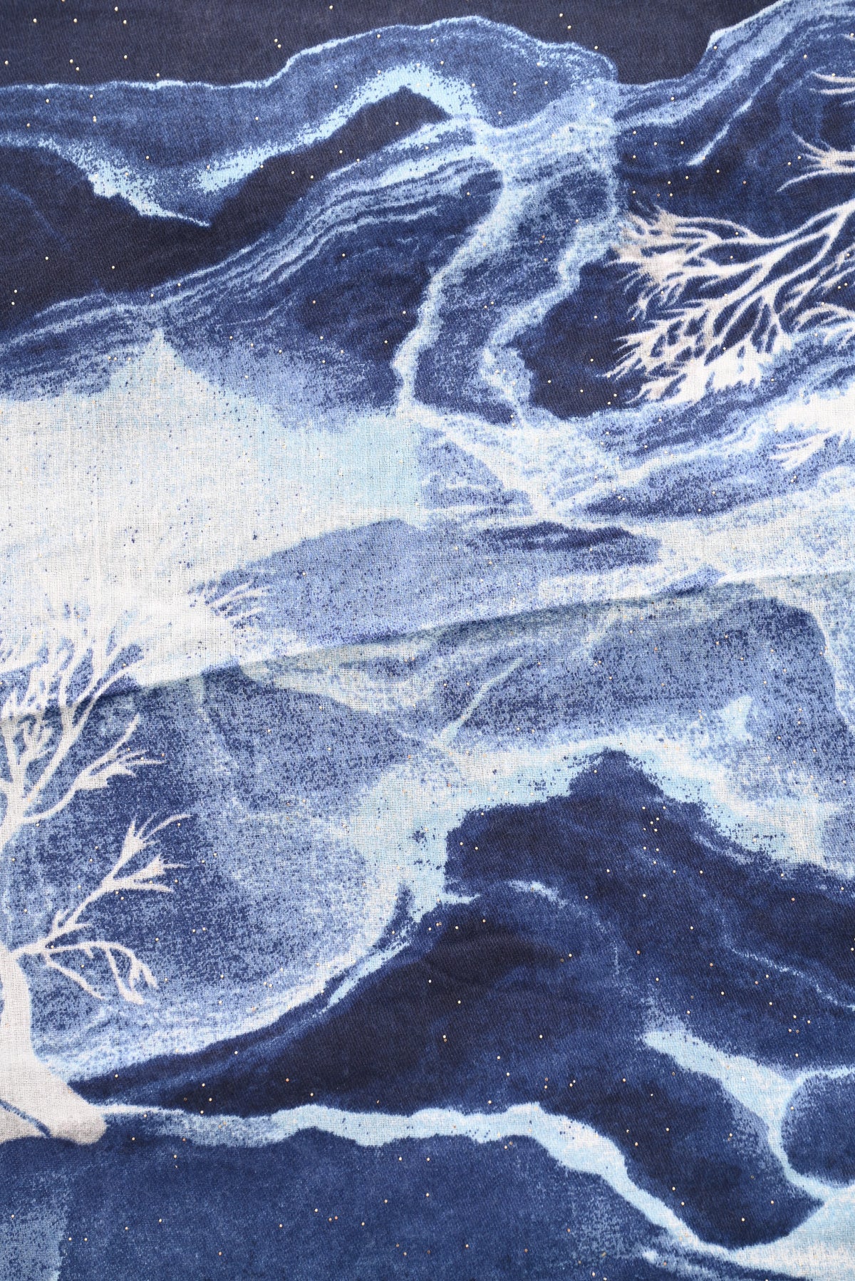 Sjaal landscape glitters donkerblauw/grijs